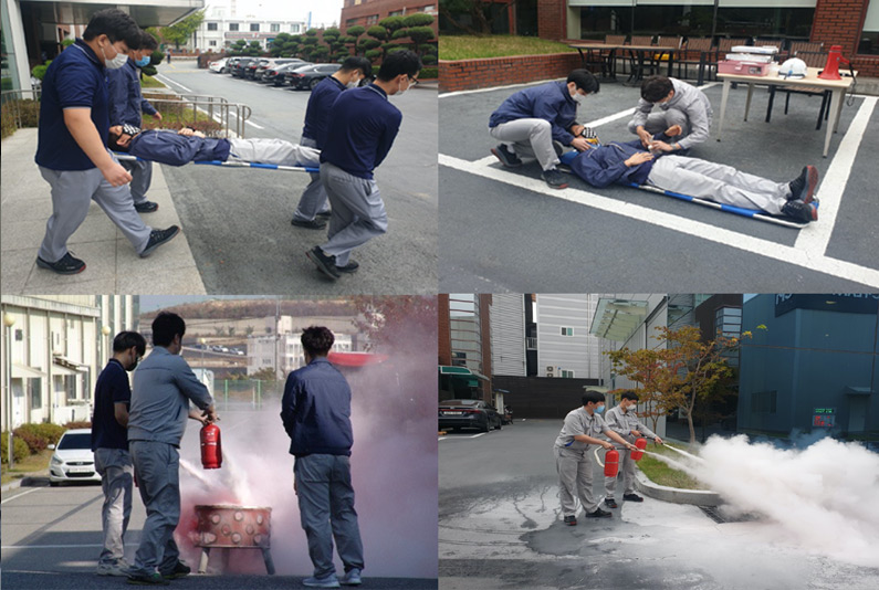 Safety accident/ Correspondence training for fire suppression